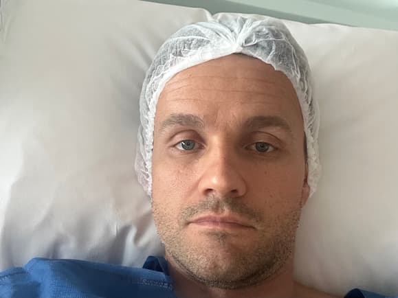 Foto do progresso no dia 0 da recuperação do joelho