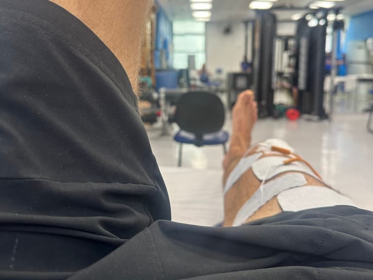 Foto do progresso no dia 10 da recuperação do joelho