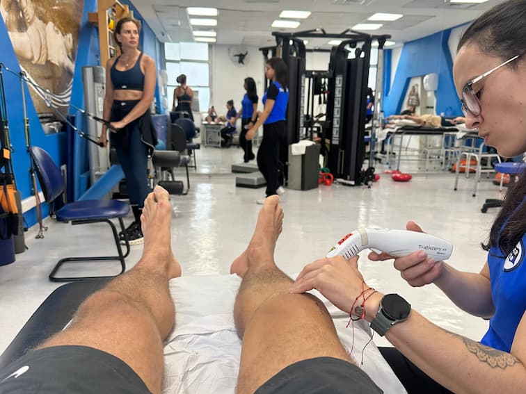 Foto do progresso no dia 18 da recuperação do joelho