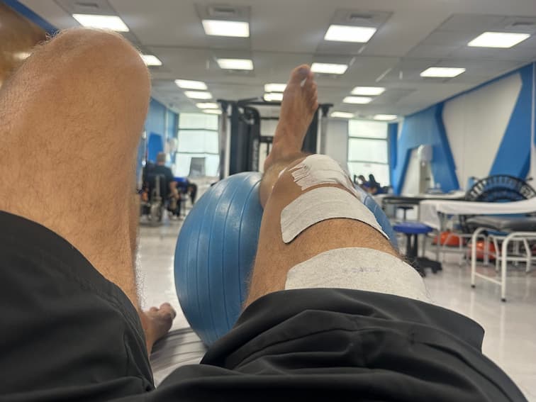 Foto do progresso no dia 19 da recuperação do joelho