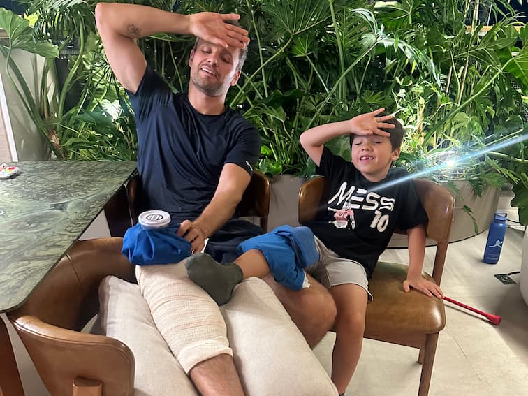 Foto do progresso no dia 2 da recuperação do joelho