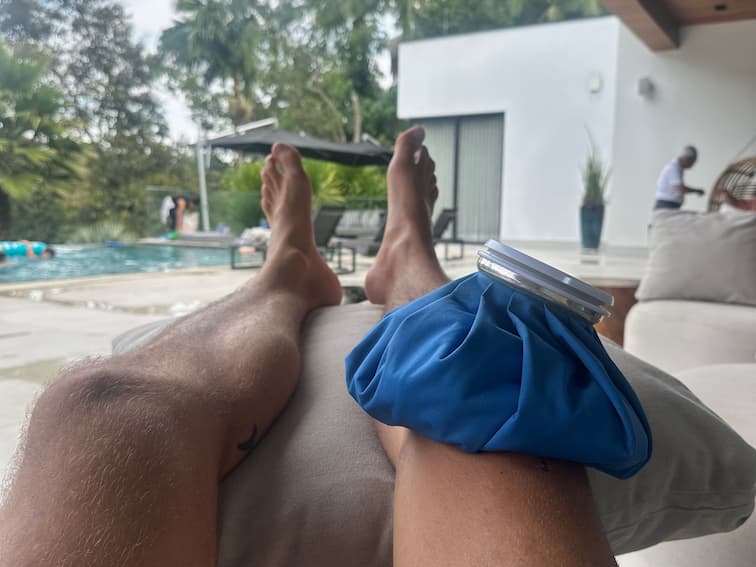 Foto do progresso no dia 21 da recuperação do joelho