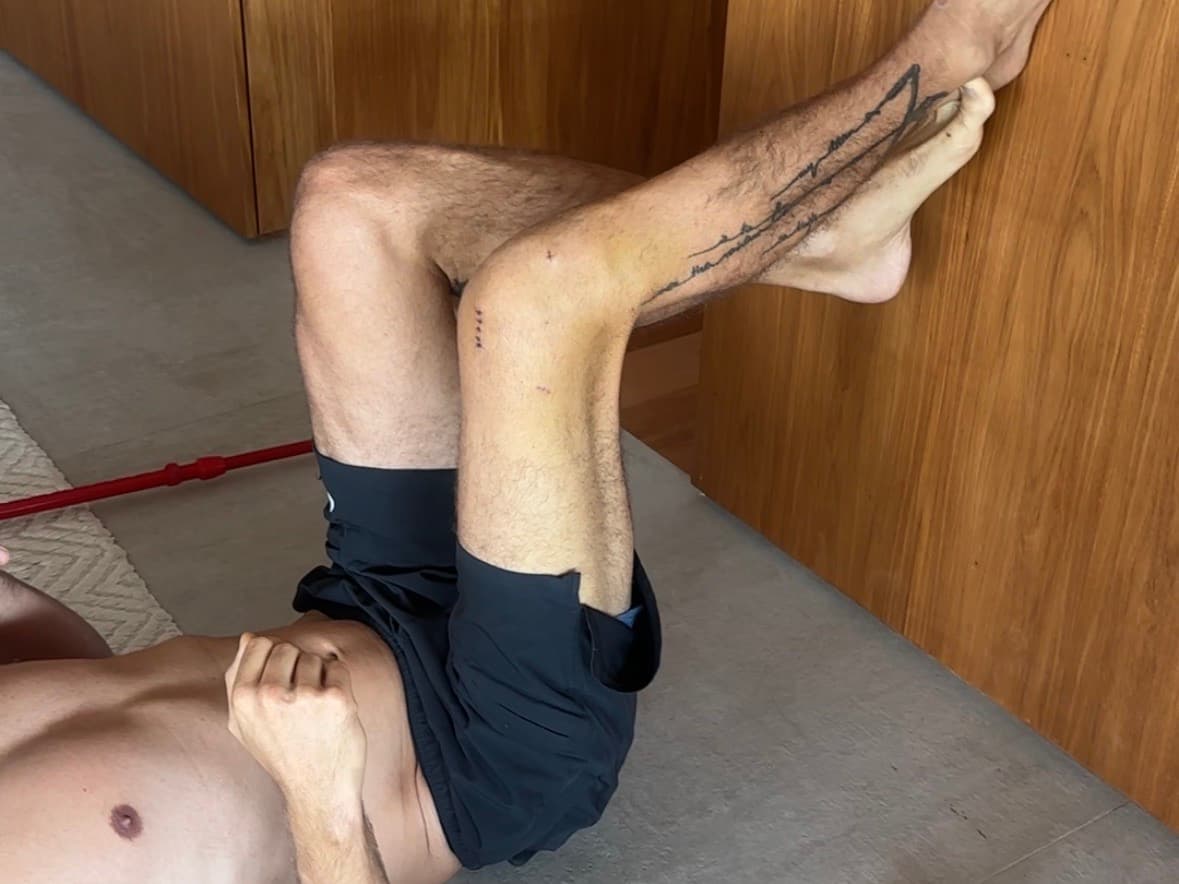 Foto do progresso no dia 22 da recuperação do joelho