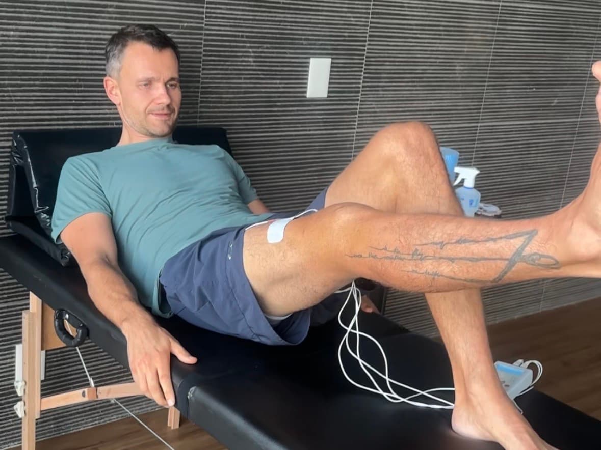 Foto do progresso no dia 24 da recuperação do joelho