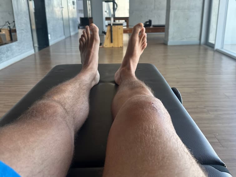 Foto do progresso no dia 25 da recuperação do joelho