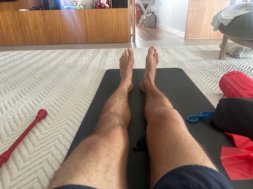 Foto do progresso no dia 28 da recuperação do joelho