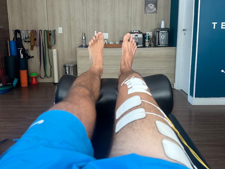 Foto do progresso no dia 5 da recuperação do joelho