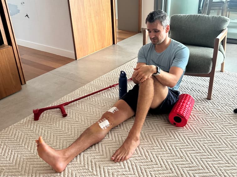 Foto do progresso no dia 6 da recuperação do joelho