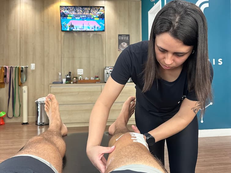 Foto do progresso no dia 8 da recuperação do joelho