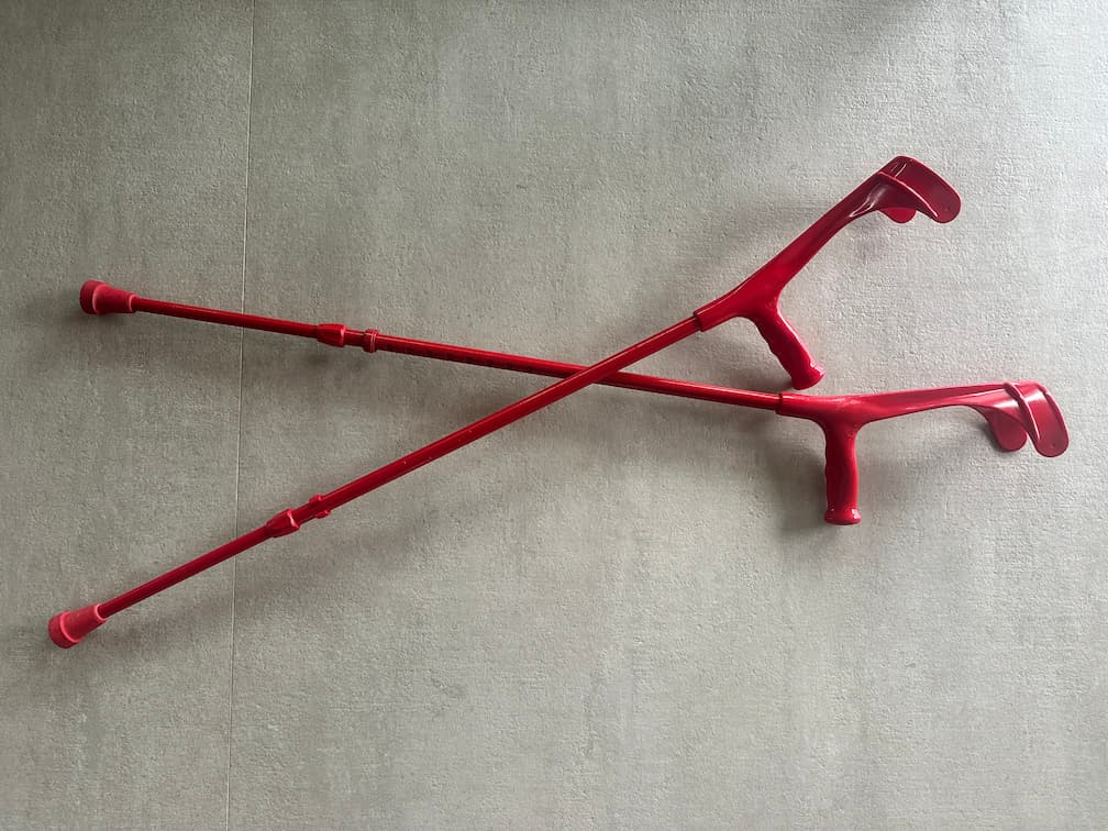 Muletas de antebraço ergonômicas para pós-operatório